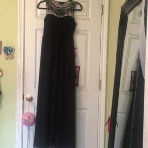 Long black sequin dress